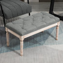HOMCOM Vintage Shoe Benches with Wood Frame 80x40x41cm - Grey
