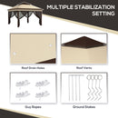 Outsunny 3 x 3(m) Pop Up Gazebo Tent with Netting, Height Adjustable, Beige