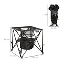 Outsunny Folding Camping Table Portable Picnic Table w/ Built-in Cooler & Carry Bag