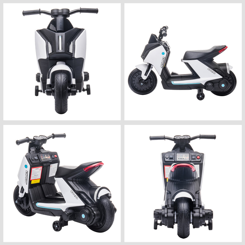 HOMCOM Kids Electric Ride On Motorcycle Bike 6v - White