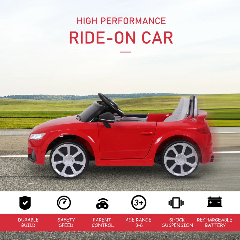 HOMCOM Kids Electric Ride On Car Audi TT RS - Red