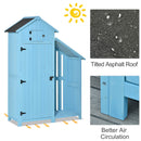 Garden Storage Shed - Firewood House Storage 130L x 54.5W x 180H cm Blue