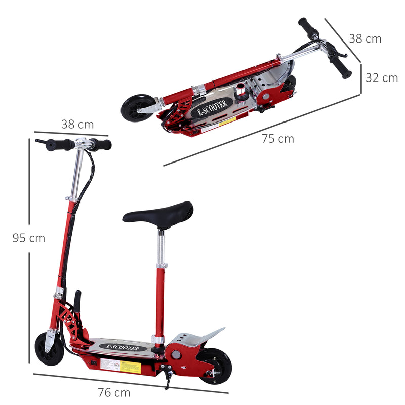 HOMCOM Kids Electric Ride On eScooter 120w Red
