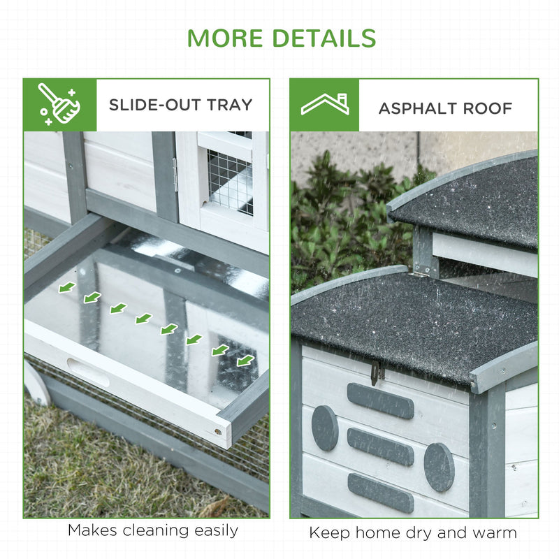 PawHut Deluxe Chicken Coop 140 x 67 x 88.5cm