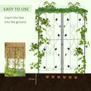 Outsunny Set of 2 Metal Trellis for Climbing Plants, Leaf Design