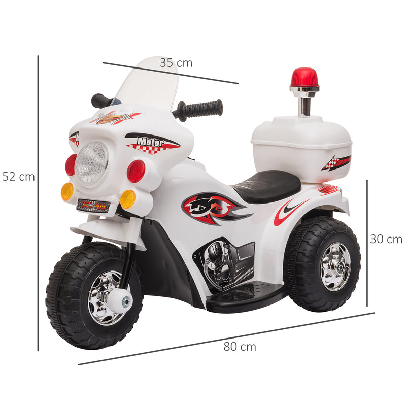 HOMCOM Kids Electric Ride On Motorcycle Bike 6v - White