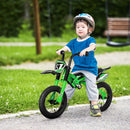 Kids Balance Bike 12" with Motorbike Look - Green