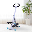 HOMCOM Foldable Stepper Adjustable Step Machine w/ Handlebar LCD Display, White