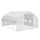 Outsunny 4 x 3(m) Walk-in Tunnel Greenhouse, Roll Up Sidewalls, Mesh Door