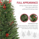 HOMCOM 1.5m Christmas Tree Slim 5' with Berries