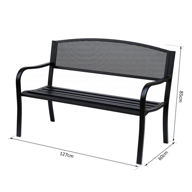 Outsunny Garden Bench - Black