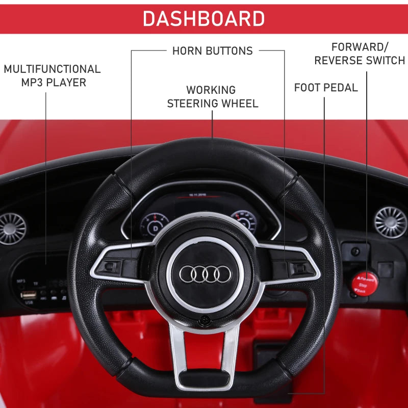 HOMCOM Kids Electric Ride On Car Audi TT RS - Red