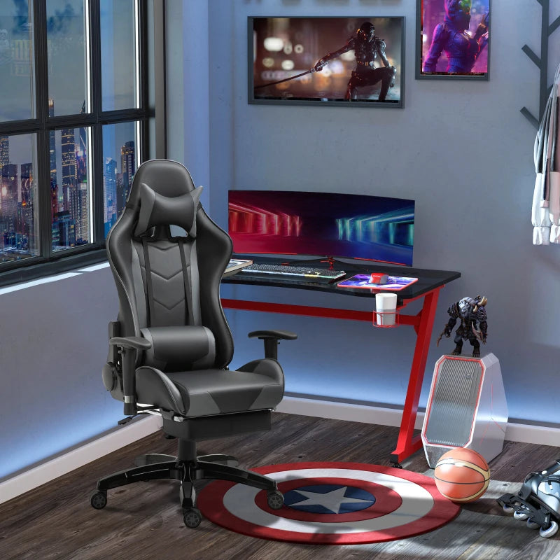 HOMCOM Gaming Chair with Backrest Grey