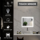 kleankin Dimmable Bathroom Mirror with LED Lights, 3 Colours, Defogging Film