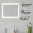 kleankin Dimmable Bathroom Mirror with LED Lights, 3 Colours, Defogging Film