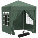 Outsunny 2mx2m Green Pop Up Gazebo Party Tent Canopy Marquee with Storage Bag