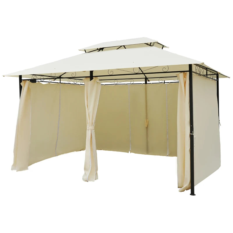 Outsunny Metal Gazebo 4m x 3(m)  Beige