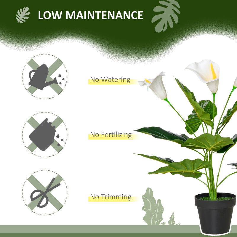HOMCOM Calla Lily Flower - Artificial Plants