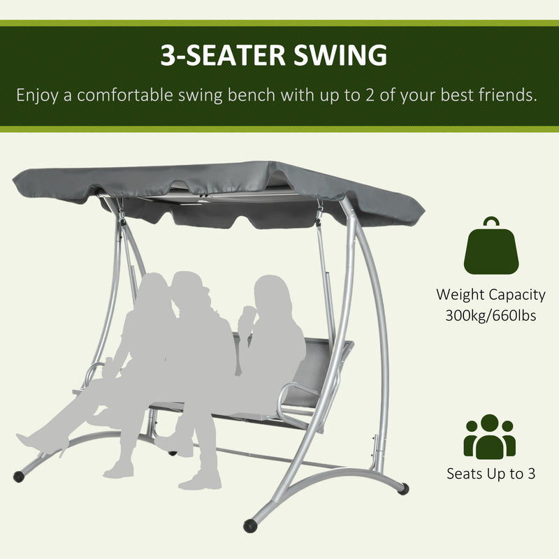 Outsunny Swing Bench - Grey