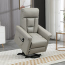 HOMCOM Power Lift Chair, PU Leather Electric Recliner with Side Pocket, Grey