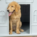 PawHut Weather-Resistant Dog House, Puppy Shelter for Large Dogs - Blue