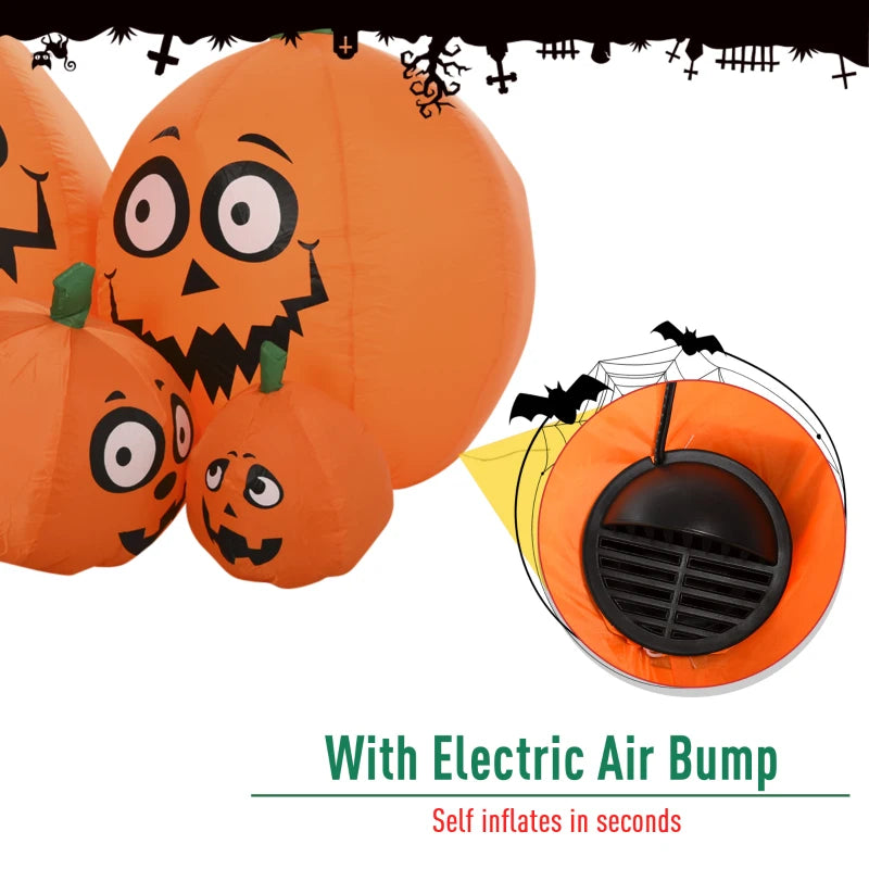 Halloween Inflatable Pumpkin and Cat Display with Lights 1.2m