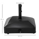 Outsunny Garden Umbrella Base 43kg Water Or 60kg Sand Filled With Wheels