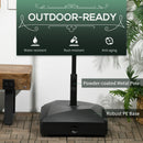 Outsunny Garden Umbrella Base 43kg Water Or 60kg Sand Filled With Wheels