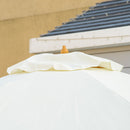 Outsunny Garden Parasol Patio Umbrella With Ruffles And Wooden Pole Beige