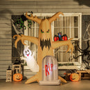 Halloween Inflatable Ghost Tree with White Ghost and Tombstone 8'