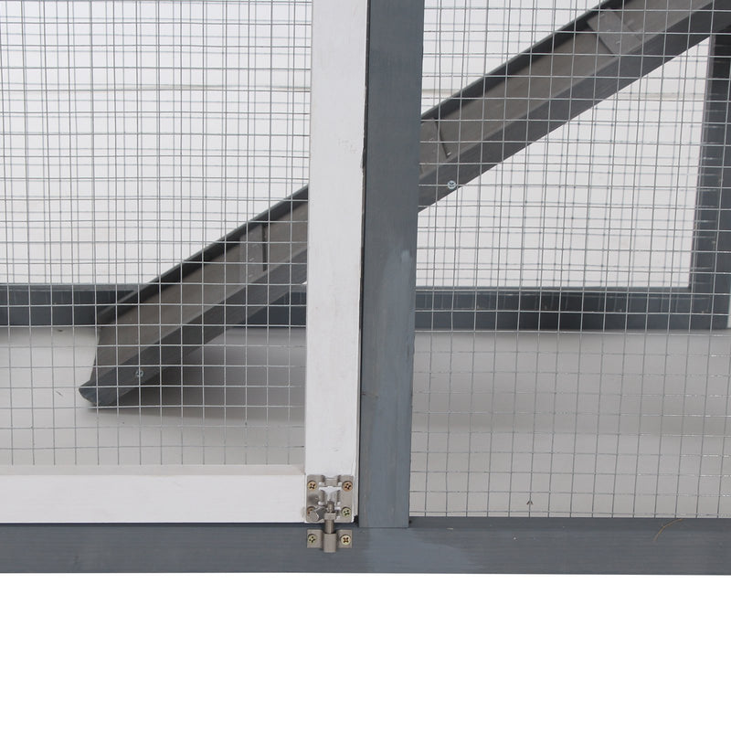 PawHut 2 Tier Wooden Rabbit Hutch