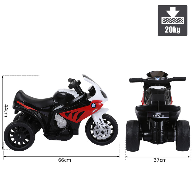 HOMCOM Red Kids Electric Ride on Motorcycle BMW S1000RR with Headlights Music