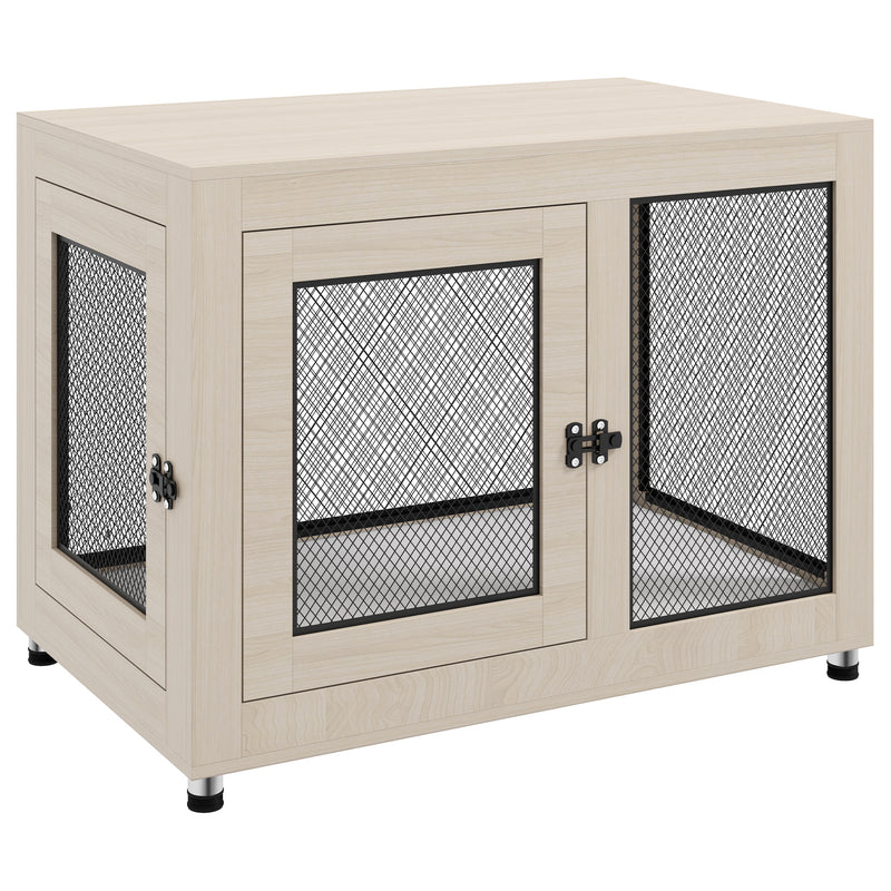 PawHut Pet Crate End Table w/ Soft Washable Cushion for Lage Medium Small Dogs