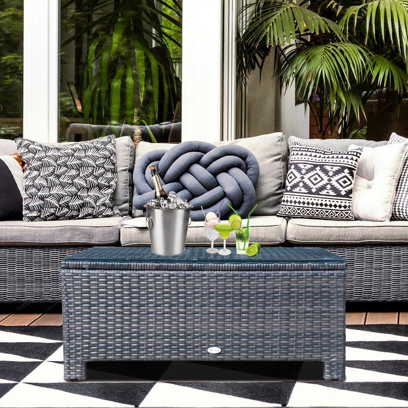 Outsunny Rattan Coffee Table - Brown