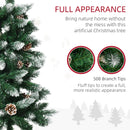 HOMCOM Christmas Tree Snow Dipped Slim 6'