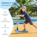 HOMCOM Childrens Foldable 3 Wheel Scooter with Flashing Lights - Blue