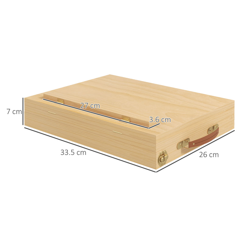 Vinsetto Wooden Table Easel Box With Storage Portable Folding Artist Easel