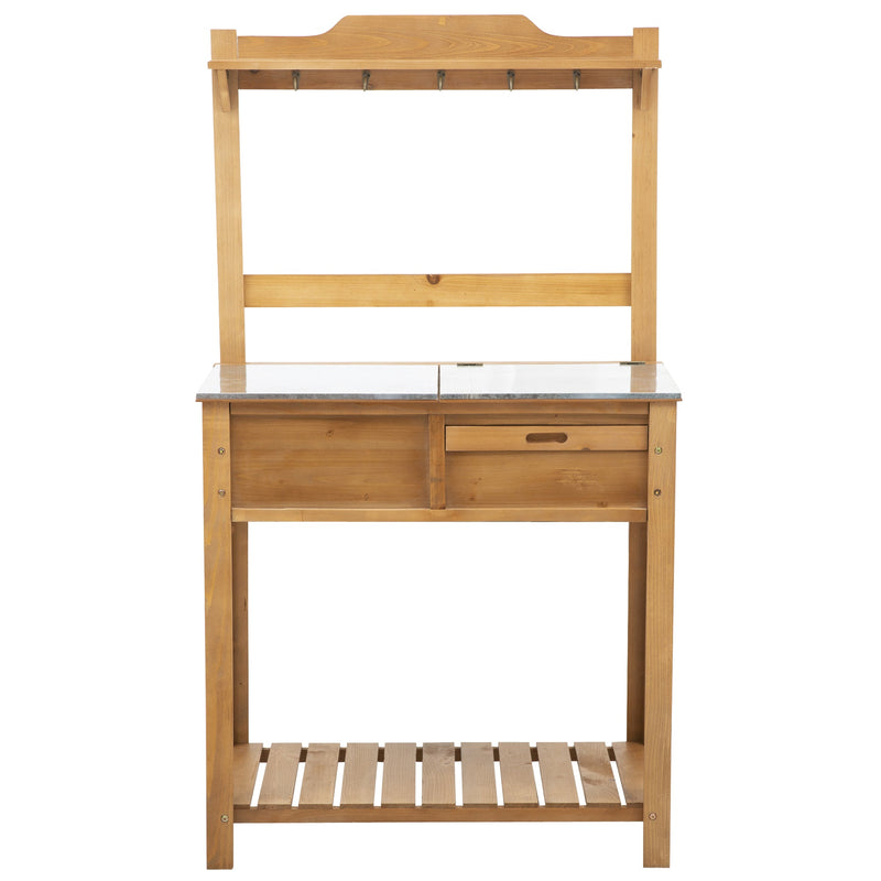 Outsunny Wooden Garden Potting Table