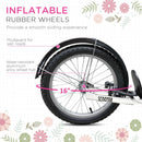 HOMCOM Childrens Scooter with Backet & Brakes - Pink