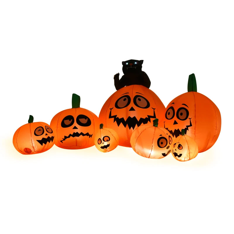 Halloween Inflatable Pumpkin and Cat Display with Lights 1.2m