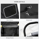 PawHut Foldable Dog Carriage w/ Universal Wheels, Shock Absorber - Black