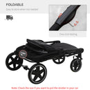 PawHut Foldable Dog Carriage w/ Universal Wheels, Shock Absorber - Black