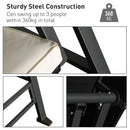 Outsunny Rattan Garden Swing Chair 3-Seater Black