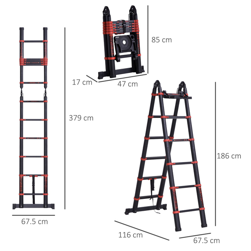 HOMCOM Telescoping Ladder