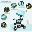 Baby Tricycle Stroller with Handle - Green