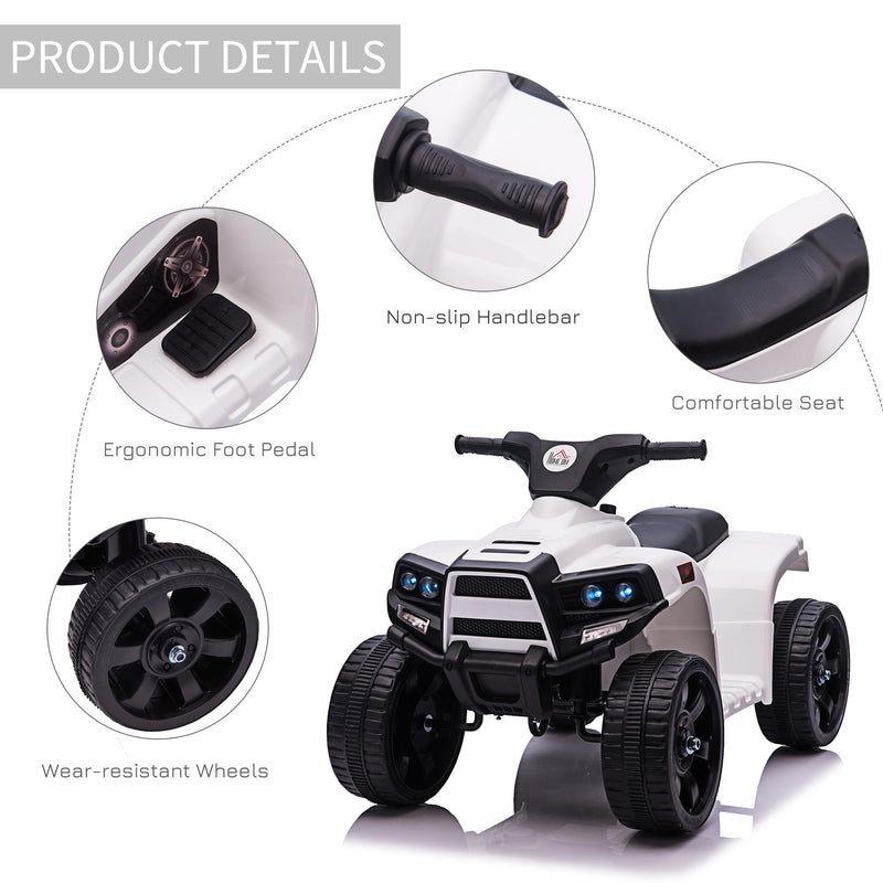 HOMCOM Kids Electric Ride On Quad Bike 6V - Black/White