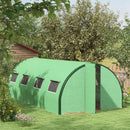 Outsunny Tunnel Greenhouse, Upgraded Structure, Hinged Doors, 6 x 3(m), Green