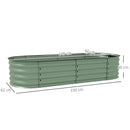 Outsunny Galvanised Raised Garden Bed Planter Box with Safety Edging, Green