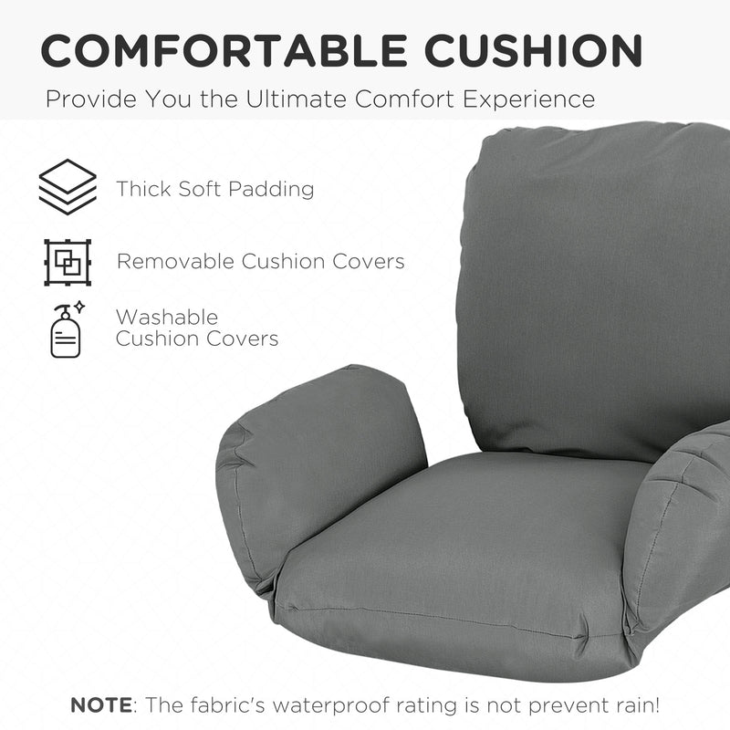 Outsunny Seat Cushion Set - Grey  (Chair Not Included)