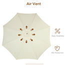 Outsunny Garden Parasol Patio Umbrella With Ruffles And Wooden Pole Beige